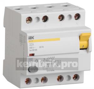 Выключатель дифференциального тока (УЗО) ВД1-63 4Р 63А 30мА А(Электромеханическое)