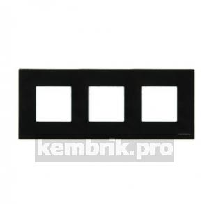 Zenit Рамка 3 поста стекло черное