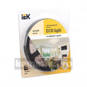 Лента светодиодная LEDх60/м 5м 4.8w/m 12в тепло-белый eco