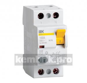 Выключатель дифференциального тока (УЗО) 2п 40А 30мА ВД1-63 А(Электромеханическое)