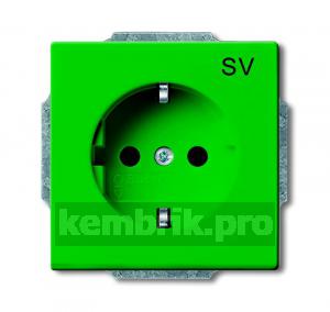 BASIC 55 Розетка с заземлением с маркировкой SV зеленая 16А 250В SCHUKO