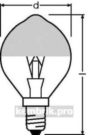 Лампа накаливания декоративная ДШ цветная 40вт P45 240в E14 серебро шар