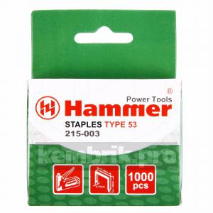 Скобы для степлера Hammer Скобы 14мм, 11,3мм, 0,75мм П-образн (тип 53)