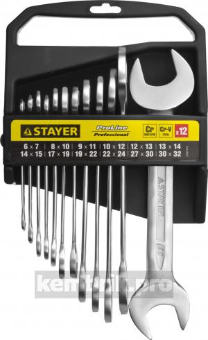 Набор ключей Stayer 27037-h12 (6 - 32 мм)