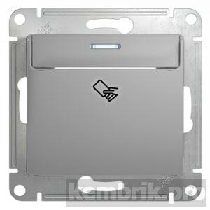 GLOSSA Выключатель карточный алюминий в рамку схема 6